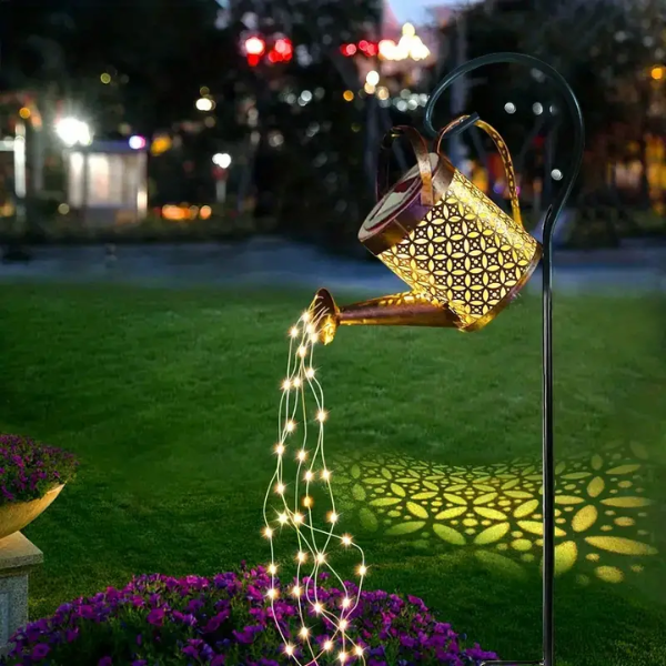 SolarCascade™ - Solar LED Watering Can Light